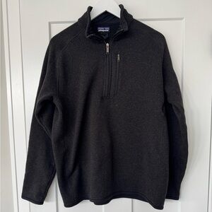 Patagonia Men's 3/4 Zip Up Black Sweatshirt